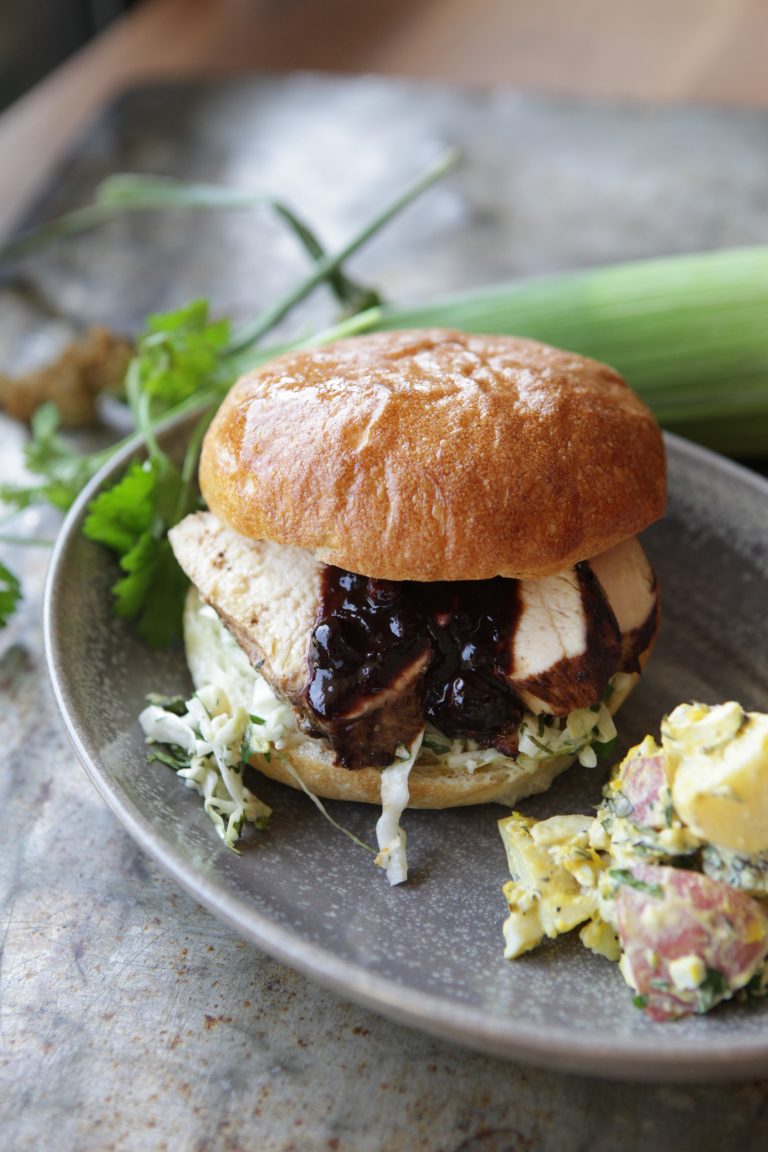 August Recipe of the Month Blueberry Chipotle BBQ Chicken Sandwich